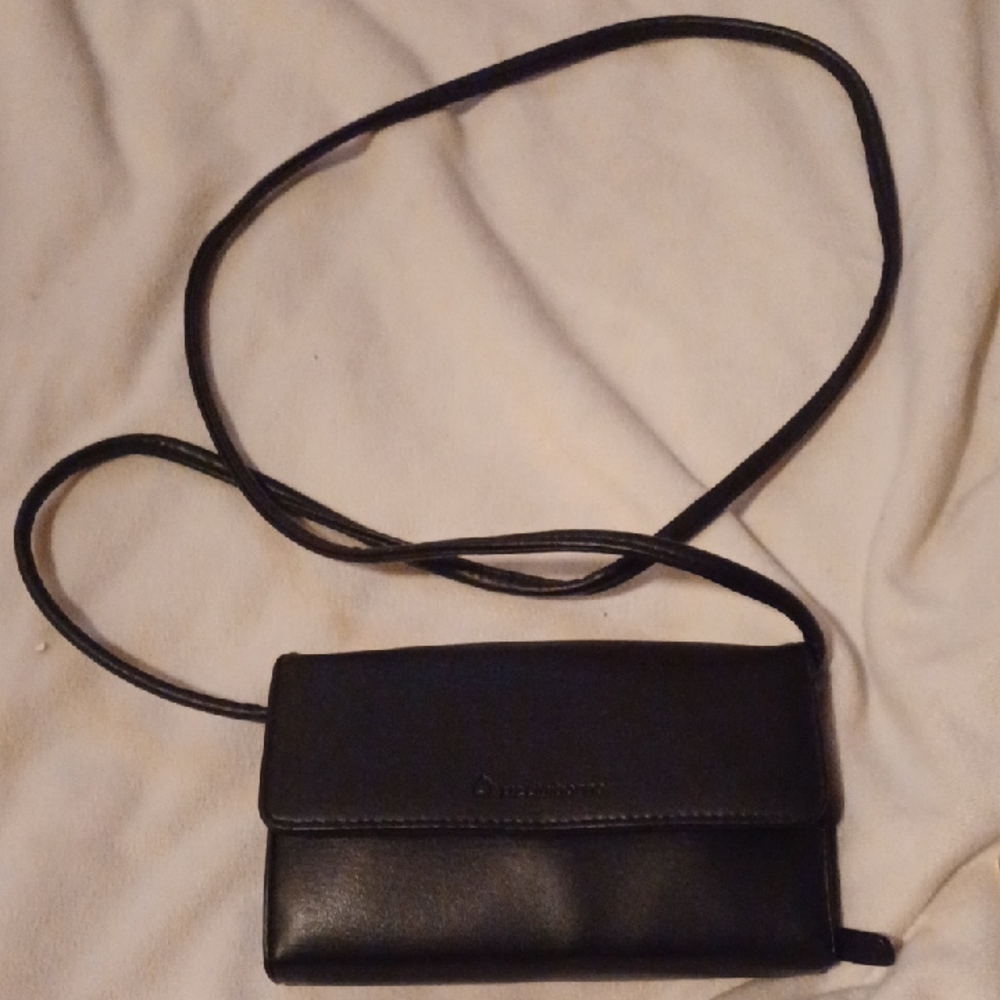 Gloria Vanderbilt Leather  Black Crossbody Bag /Wallet  New